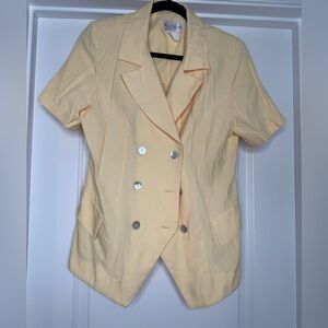 Vintage Miss Dorby Double Breasted Short Sleeve Blazer w/ Tie Back, Sz 12